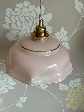 Vintage Frans Roze opaline glzen lamp kapje beschikbaar voor biedingen