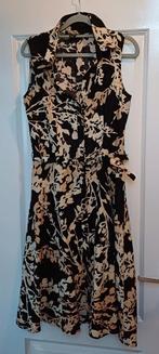 Lange Jurk Linnen Zwart Zandkleur 36 38 H&M ( Jool ), H&M, Verzenden, Zwart, Zo goed als nieuw