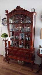 Antieke Porseleinkast met Glasdeuren, Huis en Inrichting, Antiek, Gebruikt, 100 tot 150 cm, Glas