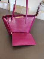 Ted Baker leren tas bordeaux kleur + clutch, 30 cm of meer, Minder dan 35 cm, Ophalen of Verzenden, Zo goed als nieuw