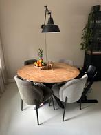 Ronde teak eettafel DTP Home – 130 cm, Huis en Inrichting, Tafels | Eettafels, Ophalen, Gebruikt, Vier personen, 100 tot 150 cm