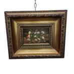 Vintage olieverf schilderij bloemen H.S, Antiek en Kunst, Kunst | Schilderijen | Klassiek, Ophalen of Verzenden