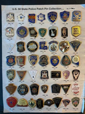  U.S. 50 State Police Patch Pin Collection – 37 stuks beschikbaar voor biedingen