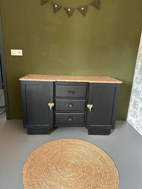 Antieke commode met marmeren blad, Huis en Inrichting, Kasten | Dressoirs, Gebruikt, 100 tot 150 cm, 25 tot 50 cm, Met lade(s)