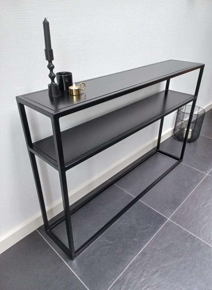 Op maat gemaakte sidetable staal industrieel sober landelijk, Huis en Inrichting, Tafels | Sidetables, Nieuw, 25 tot 50 cm, 100 tot 150 cm