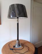 Staande schemerlamp zwart met rvs met nieuwe zwarte kap, Huis en Inrichting, Lampen | Tafellampen, Overige materialen, 50 tot 75 cm