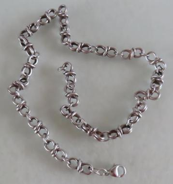 Koopje! Massief zilveren dubbele achtjes ketting , incl ver beschikbaar voor biedingen