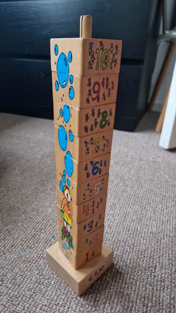 Janbibejan Houten Stapelpuzzel, Kinderen en Baby's, Speelgoed | Educatief en Creatief, Gebruikt, Bouwen, Puzzelen, Ophalen of Verzenden