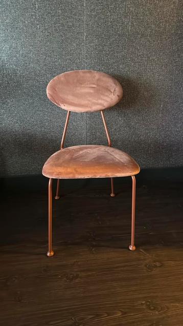 4 oud roze eetkamerstoelen