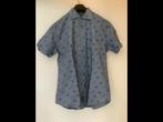 Mooie blouse/overhemd met korte mouw van Victim (L), Blauw, Halswijdte 41/42 (L), Ophalen of Verzenden, Zo goed als nieuw