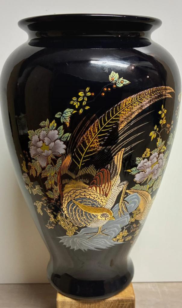 Elegante Aziatische Vaas met Feniks - made in Italy, Huis en Inrichting, Woonaccessoires | Vazen, Zo goed als nieuw, Blauw, Minder dan 50 cm