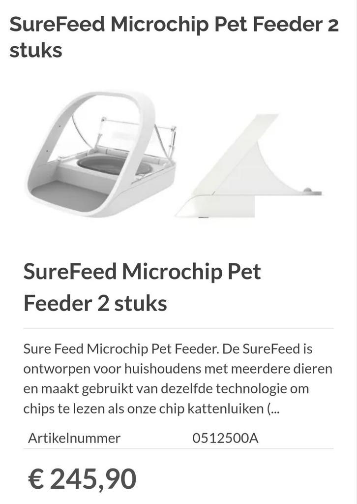 Surefeed microchip voerbakken + benodigdheden, Dieren en Toebehoren, Kattenvoerbakken en Drinkbakken, Zo goed als nieuw, Ophalen