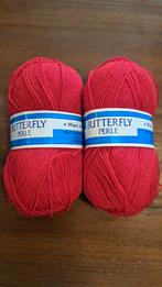 Butterfly  Perlé Garen - 2 Bollen Rood, Ophalen of Verzenden, Nieuw, Breien of Haken, Wol of Garen