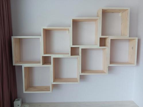 Houten wandkast met open vakken, Huis en Inrichting, Kasten | Wandmeubels, Nieuw, Minder dan 100 cm, Minder dan 150 cm, Minder dan 25 cm