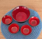 Vintage snack set keramiek, Gebruikt, Keramiek, Ophalen of Verzenden, Schaal of Schalen