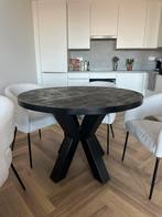 Ronde eettafel Mango hout 110cm, Ophalen, 100 tot 150 cm, Rond, Zo goed als nieuw