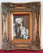 2 spelende kittens olieverf op paneel., Antiek en Kunst, Kunst | Schilderijen | Klassiek, Ophalen of Verzenden