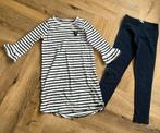Tuniekje + legging setje donkerblauw/wit mt 146/152 details, Ophalen of Verzenden, Gebruikt, Meisje