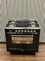 Luxe Boretti Fornuis zwart hoogglans Incl. Afzuigkap 90 cm, Witgoed en Apparatuur, Fornuizen, Fornello Esperta, Ophalen of Verzenden