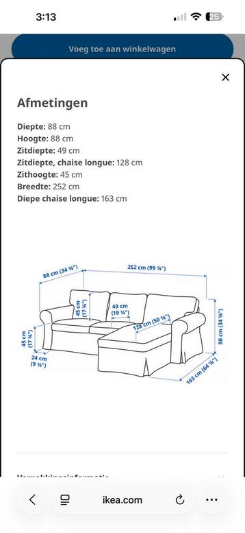Ikea Ektorp grijze 3 zits bank - TEAB - afbeelding 5