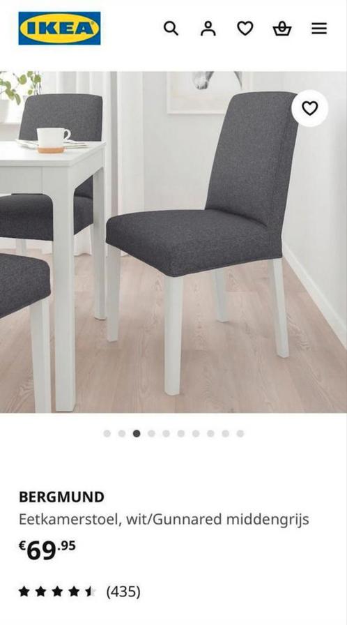 Eetkamerstoelen Ikea, Huis en Inrichting, Stoelen, Zo goed als nieuw, Wit, Ophalen of Verzenden
