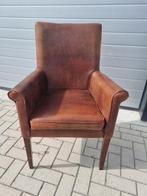 5 leren eetkamerstoelen, Huis en Inrichting, Stoelen, Ophalen, Gebruikt, Bruin, Leer