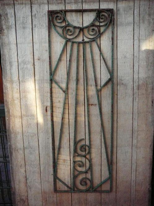 1 antiek ornament 380 mm. (br) x 1145 mm. (h), Tuin en Terras, Tuinhekken en Hekwerk, Gebruikt, Sierhekwerk, IJzer, Ophalen of Verzenden