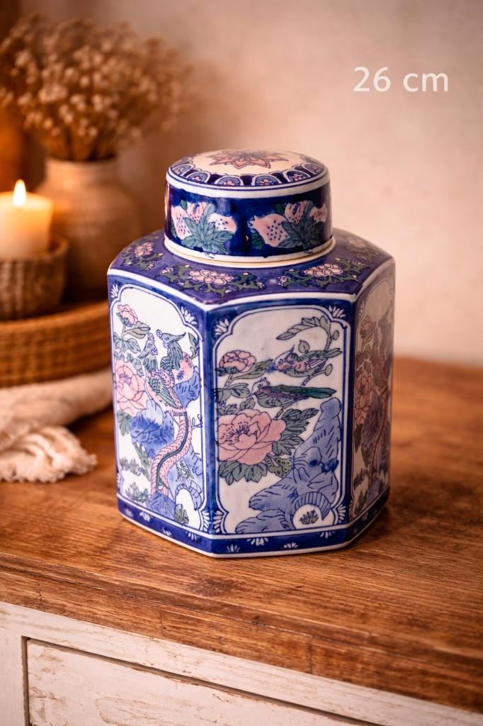 Prachtige porseleinen pot met deksel (26 cm), Antiek en Kunst, Antiek | Keramiek en Aardewerk, Ophalen of Verzenden