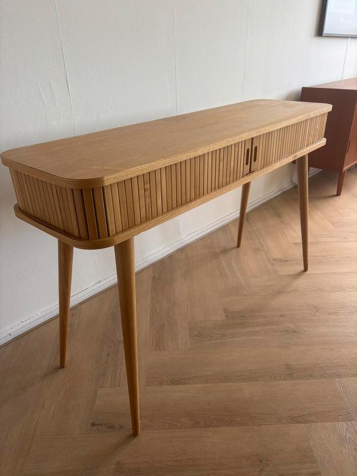 Zuiver Barbier sidetable, Huis en Inrichting, Tafels | Sidetables, Gebruikt, 25 tot 50 cm, 100 tot 150 cm, Rechthoekig, Overige houtsoorten