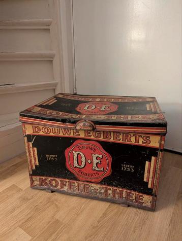 D.E. vintage Douwe Egberts kist groot blok voorraad box  beschikbaar voor biedingen