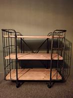 Industriële bakkerskar met houten planken, Ophalen of Verzenden, Gebruikt