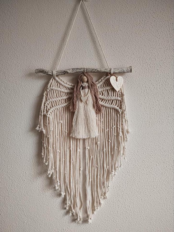 Macramé beschermengel. Sisters Forever., Huis en Inrichting, Woonaccessoires | Wanddecoraties, Nieuw, Ophalen of Verzenden