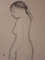 Naakt tekening van Leo Braad, Antiek en Kunst, Kunst | Tekeningen en Foto's, Ophalen of Verzenden