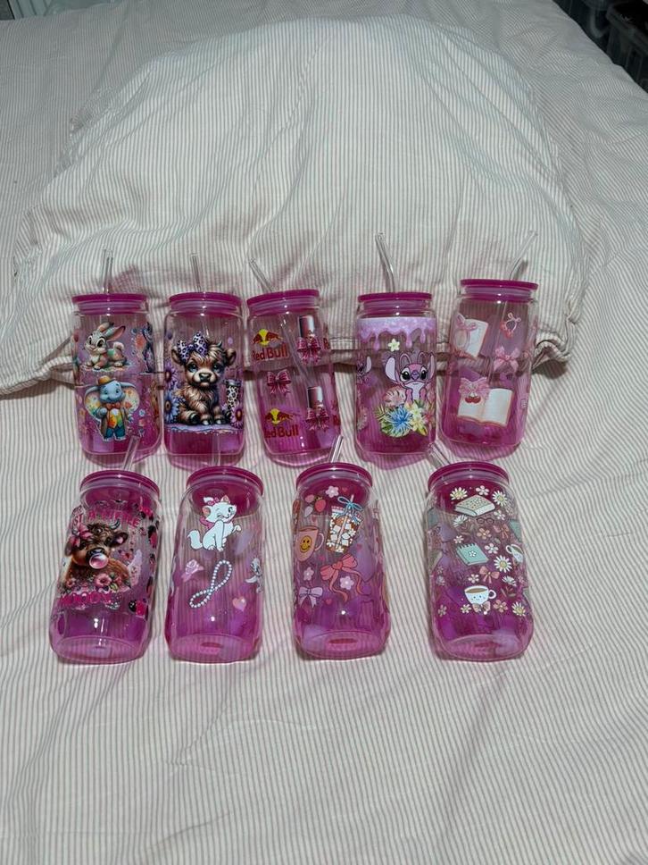 Bekers met rietje, Sieraden, Tassen en Uiterlijk, Uiterlijk | Haarverzorging, Zo goed als nieuw, Ophalen