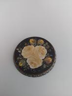 Houten Broche met Roos Design, Overige materialen, Gebruikt, Bruin, Verzenden