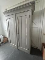 Antieke grijze kledingkast - Prachtexemplaar!, Huis en Inrichting, Gebruikt, Ophalen of Verzenden, 150 tot 200 cm, 25 tot 50 cm