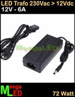 LED Trafo Voeding Adapter Driver - 230V > 12V - 6A = 72W - S, Ophalen of Verzenden, Nieuw, LEDtrafo