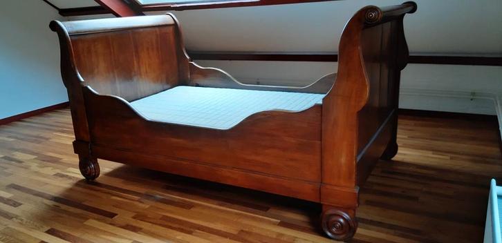 Antiek Frans Kinderbed met Pullman Matras, Antiek en Kunst, Antiek | Meubels | Bedden, Ophalen