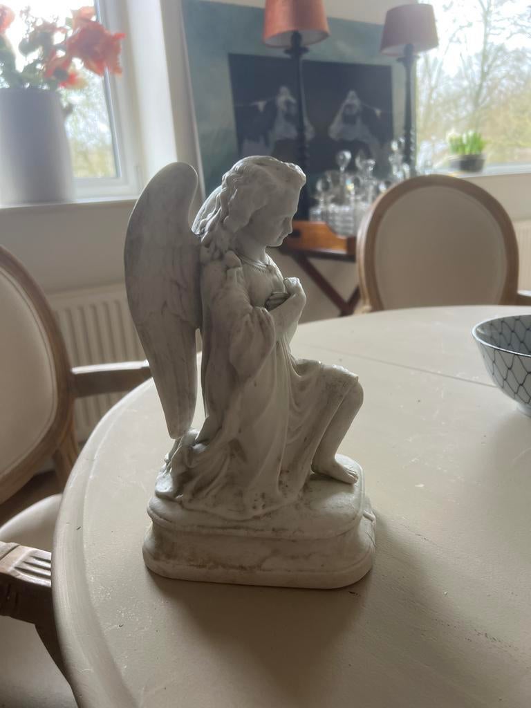 Biscuit porselein engel met vleugels, Ophalen of Verzenden