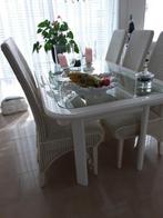 eettafel plus zes stoelen, Huis en Inrichting, Tafels | Eettafels, 100 tot 150 cm, 150 tot 200 cm, Gebruikt, Rechthoekig