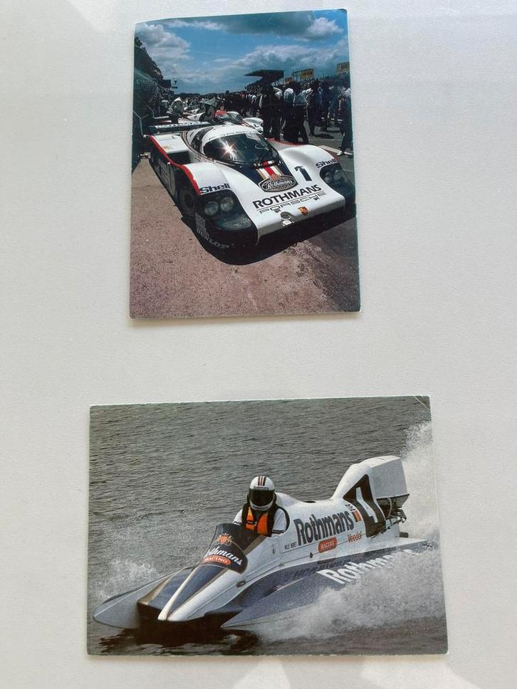 2 oude  postkaarten Rothmans World of Action  Stuttgart, Verzamelen, Automerken, Motoren en Formule 1, Zo goed als nieuw, Ophalen of Verzenden