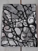 Prachtige interieur stofstaal in grijs/wit/zwart - boom/tak, Zwart, Nieuw, Ophalen of Verzenden, 30 tot 120 cm