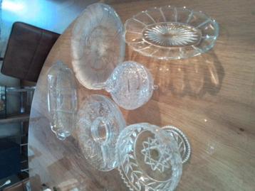 Kristal of geslepen glas 5 stuks  bieden  beschikbaar voor biedingen