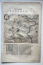 Antieke gravure het Graafschap Zutphen Blaeu 1629-1645, Antiek en Kunst, Verzenden