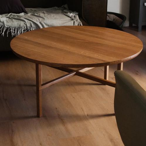 ronde salontafel eikenhout 100cm Studio Ruub, Huis en Inrichting, Tafels | Salontafels, Nieuw, Minder dan 50 cm, 50 tot 100 cm