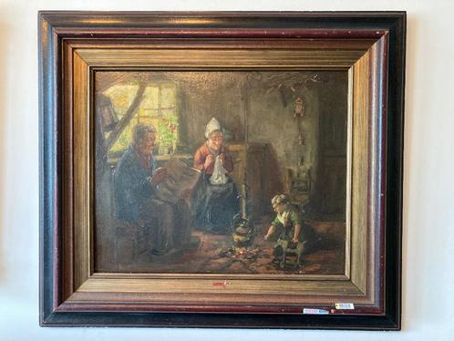 Schilderij Larens interieur, signatuur Kever, Antiek en Kunst, Kunst | Schilderijen | Klassiek, Ophalen