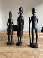 Handgemaakte Ebony houten Afrikaanse beelden uit Tanganyika, Antiek en Kunst, Kunst | Beelden en Houtsnijwerken, Ophalen of Verzenden