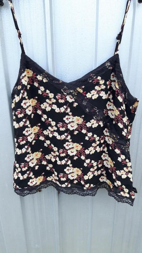 Didi zwart topje met print, maat L, Kleding | Dames, Tops, Zo goed als nieuw, Maat 42/44 (L), Zwart, Zonder mouw, Verzenden