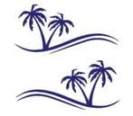 camper caravan sticker set palm trees, Caravans en Kamperen, Nieuw