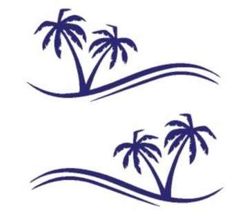 camper caravan sticker set palm trees